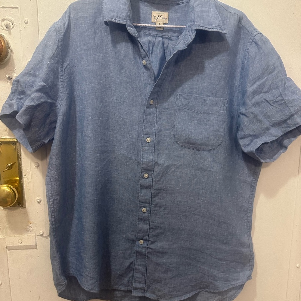 Classic Blue Casual Button Down Shirt